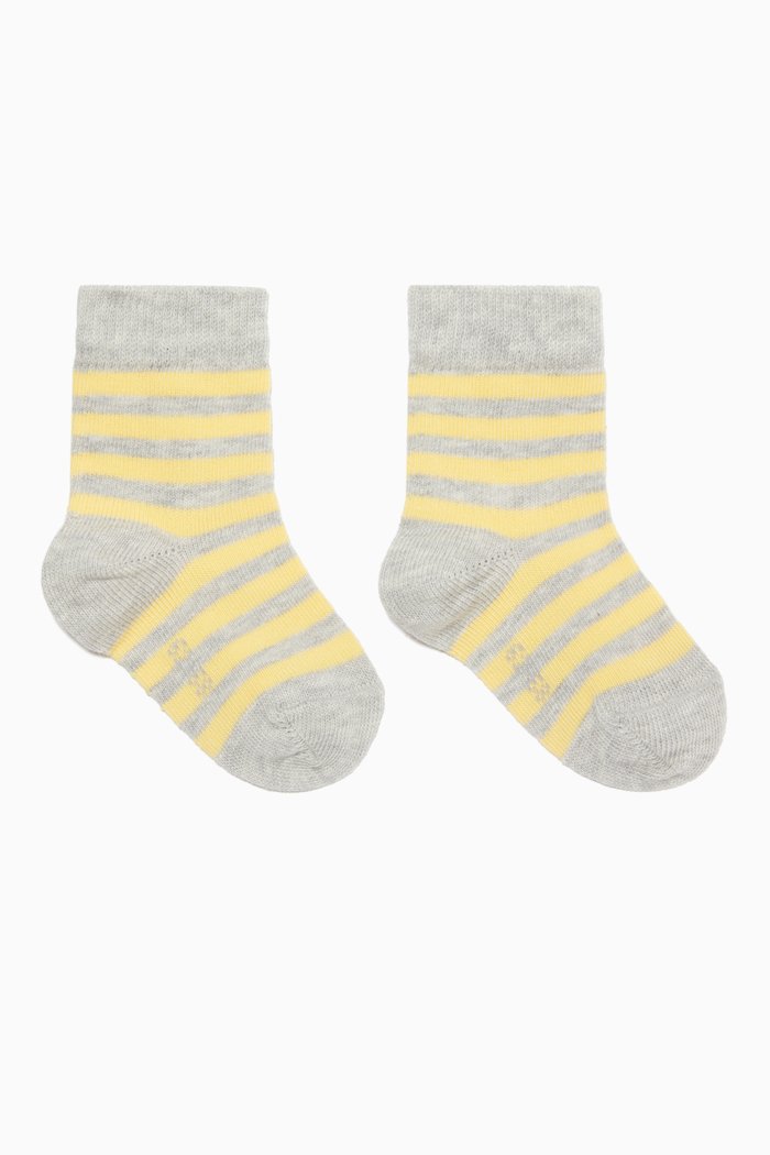 Stripes Baby Socks in Cotton, Grey