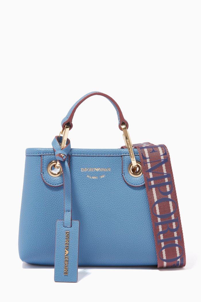 

My EA Mini Tote Bag in Eco Leather, Blue
