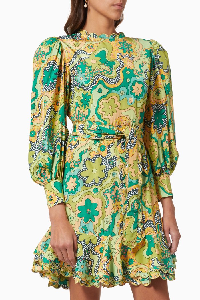 

Orquidea Satin Viscose Dress, Green