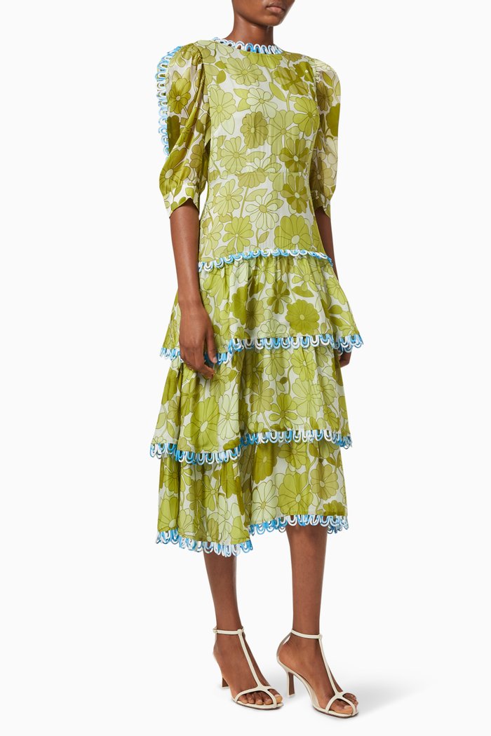 

Erica Silk-blend Dress, Green