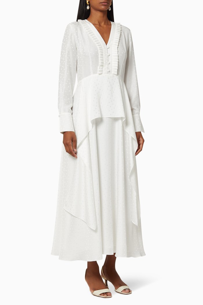 

Pearl Foulard Dress, Neutral