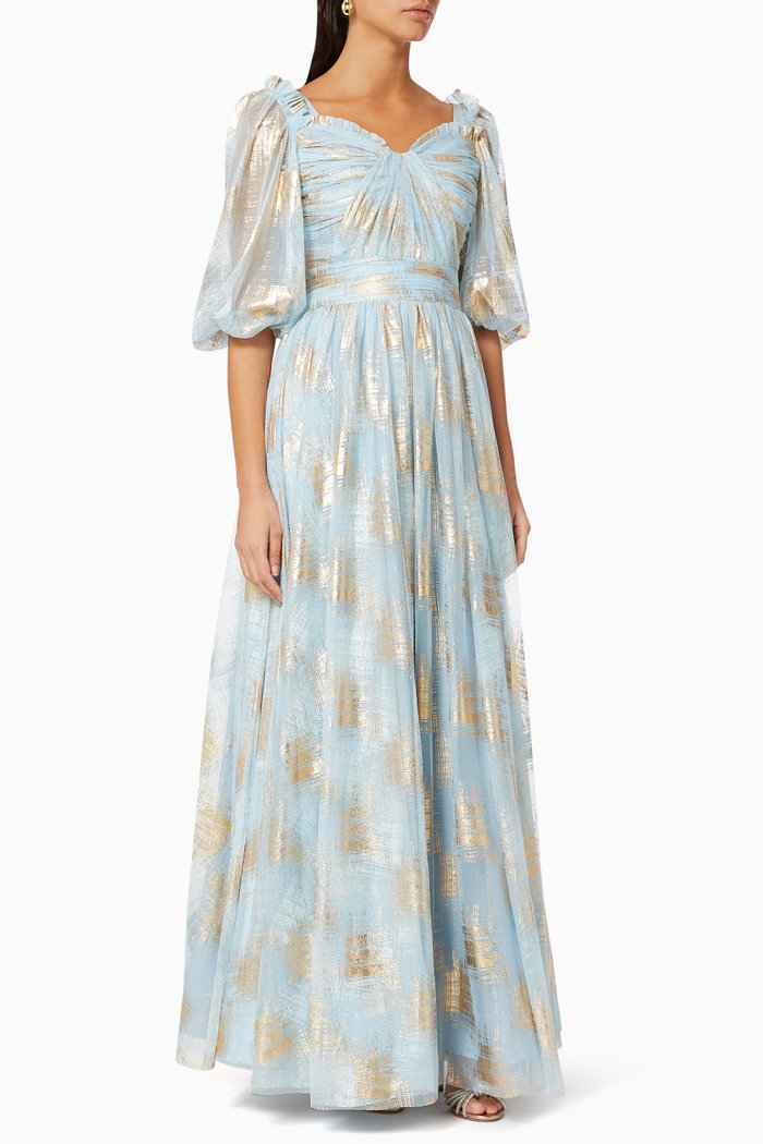 

Draped Tulle Dress, Blue