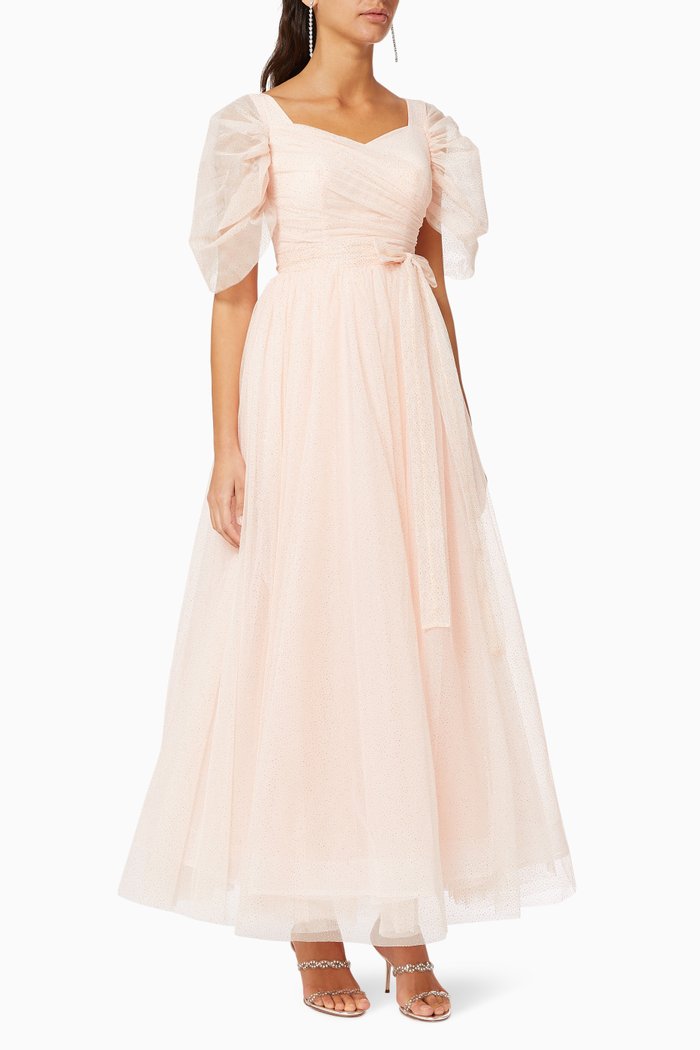 

Shimmer Draped Dress, Pink