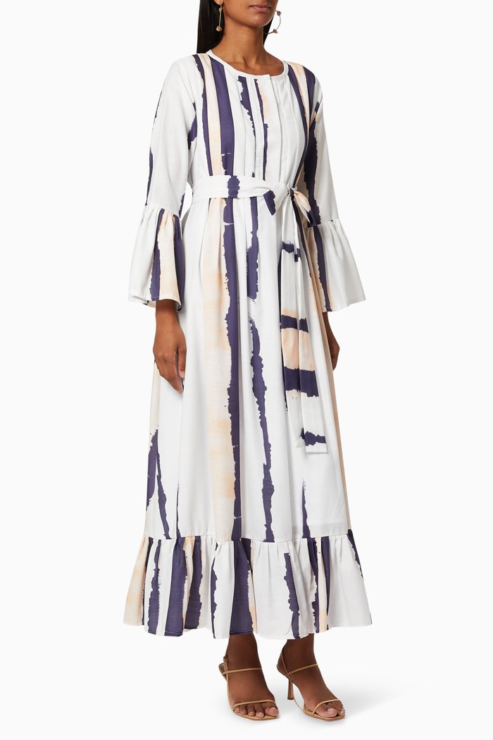 

Printed Shirt Dress, White