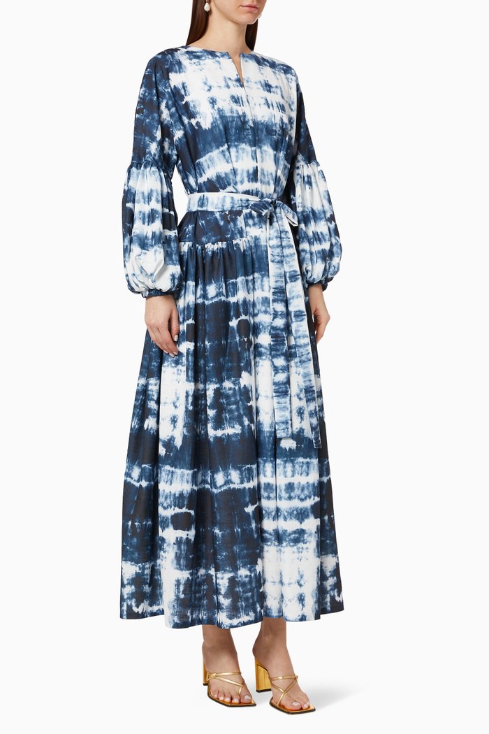 

Tie Dye Printed Dress, Blue