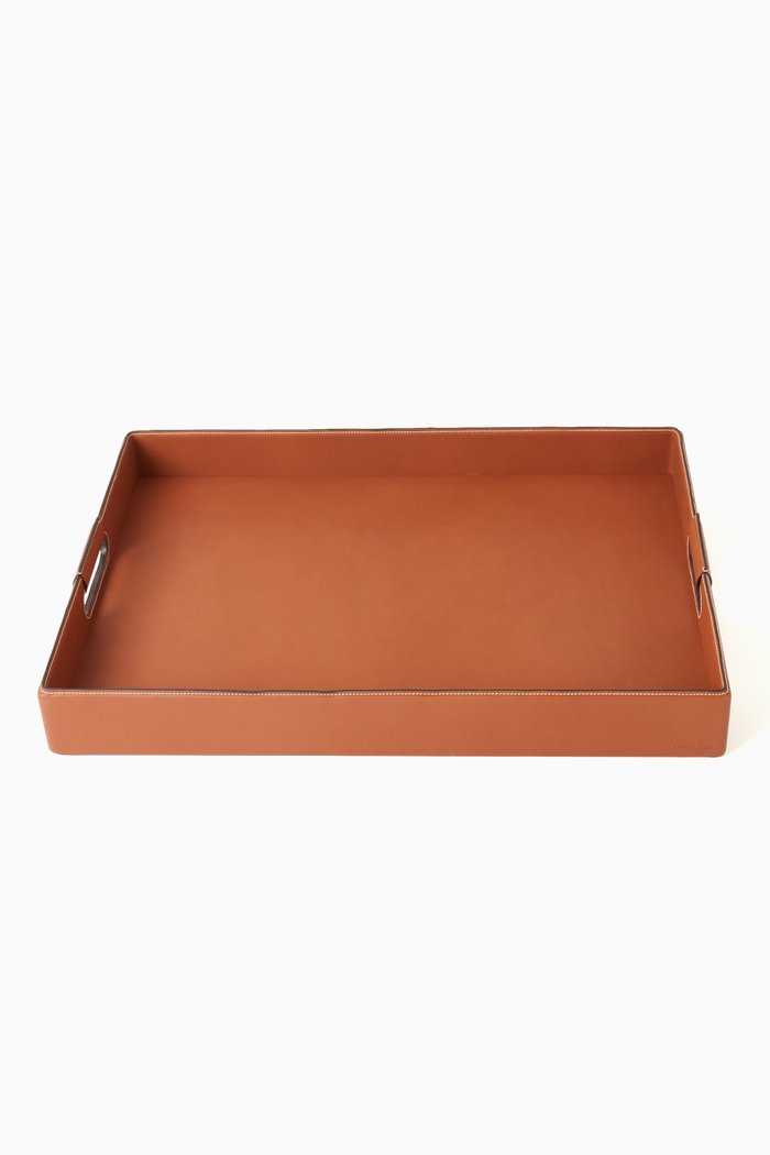 

Large Wyatt Tray in Leather, Brown