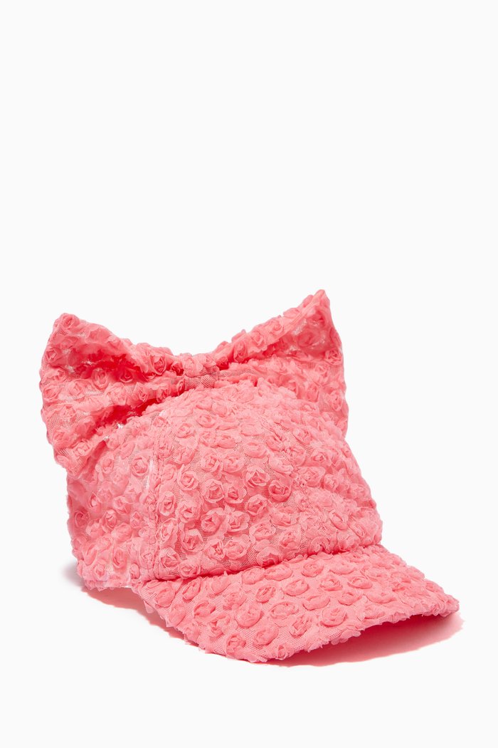 

Roses Bow Cap in Mesh, Pink