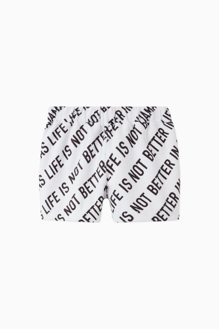 

Terry Life Print Shorts, White