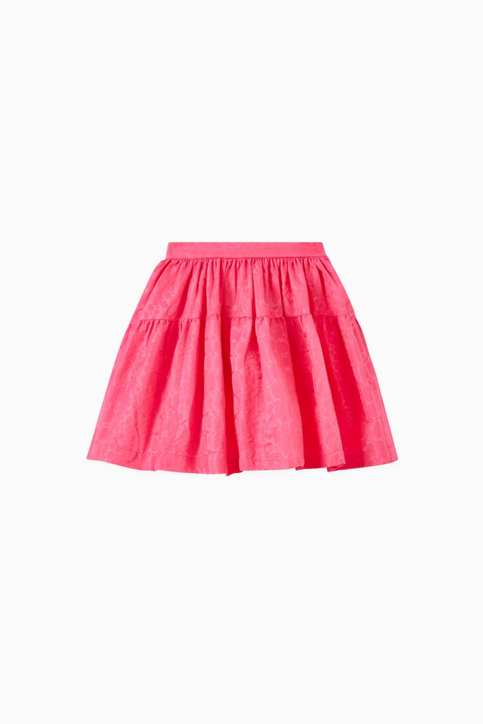 Pleated Skirt in Leo Jacquard, Pink