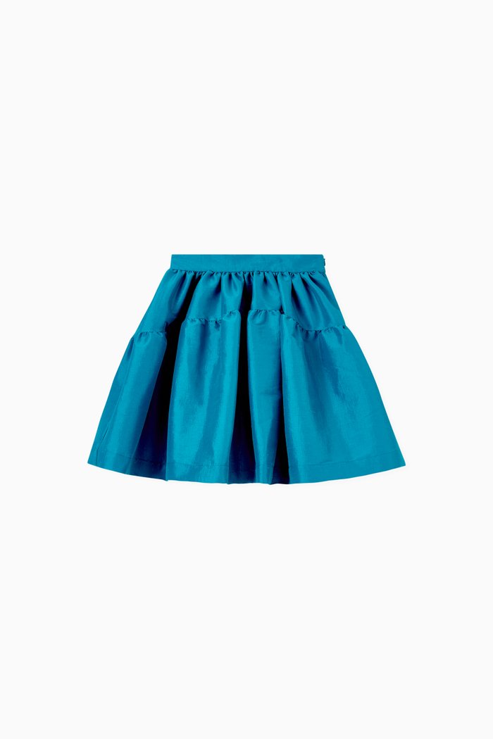 

Pleated Skirt in Leo Jacquard, Blue