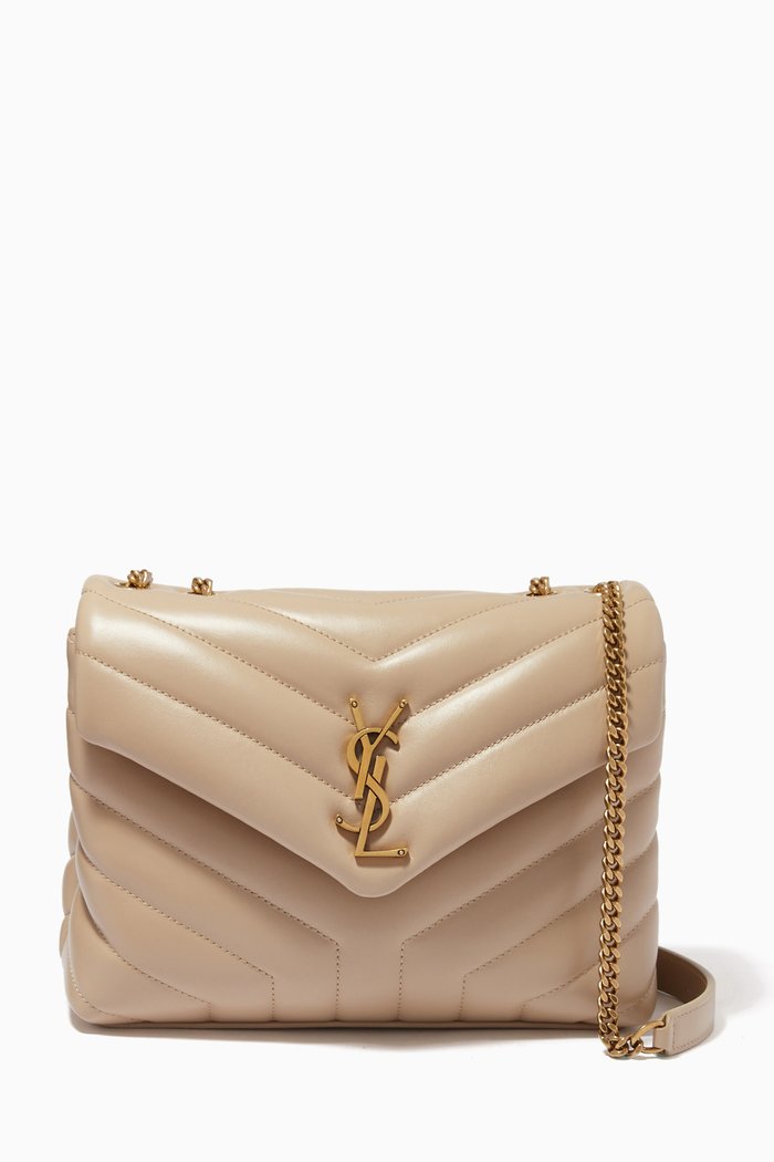 

Small Loulou Bag in "Y" Matelassé Leather, Neutral