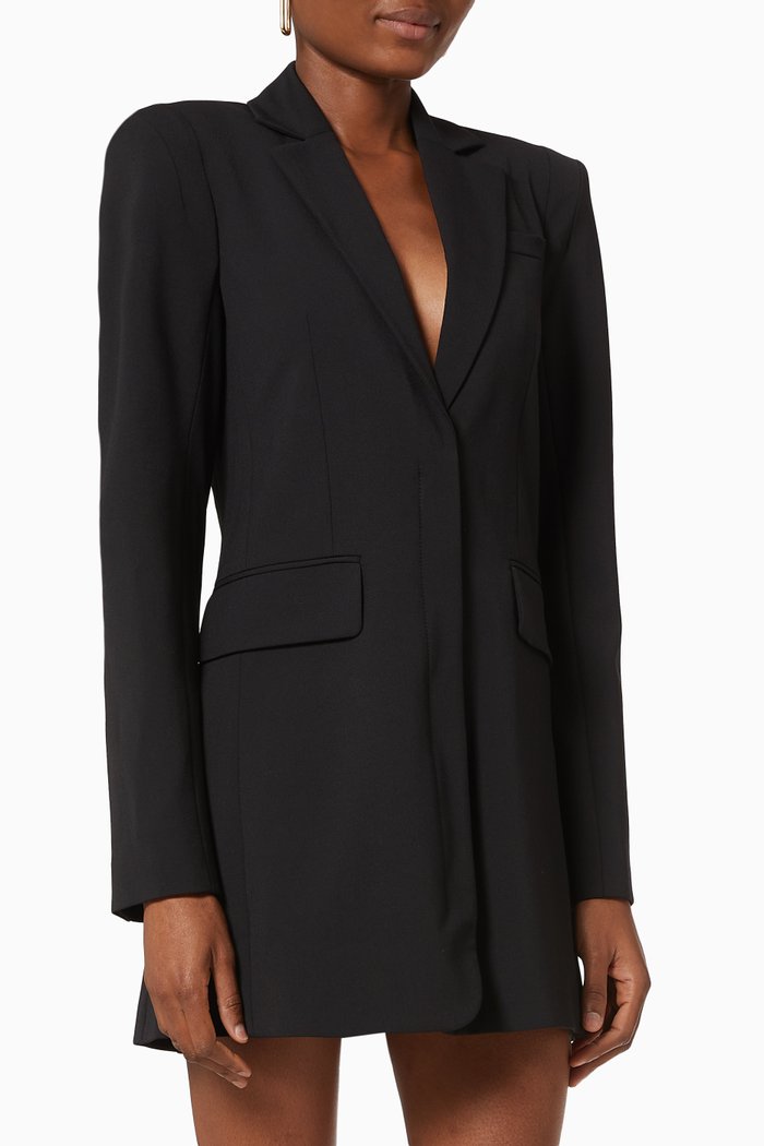 

Blazer Dress in Wool Blend, Black