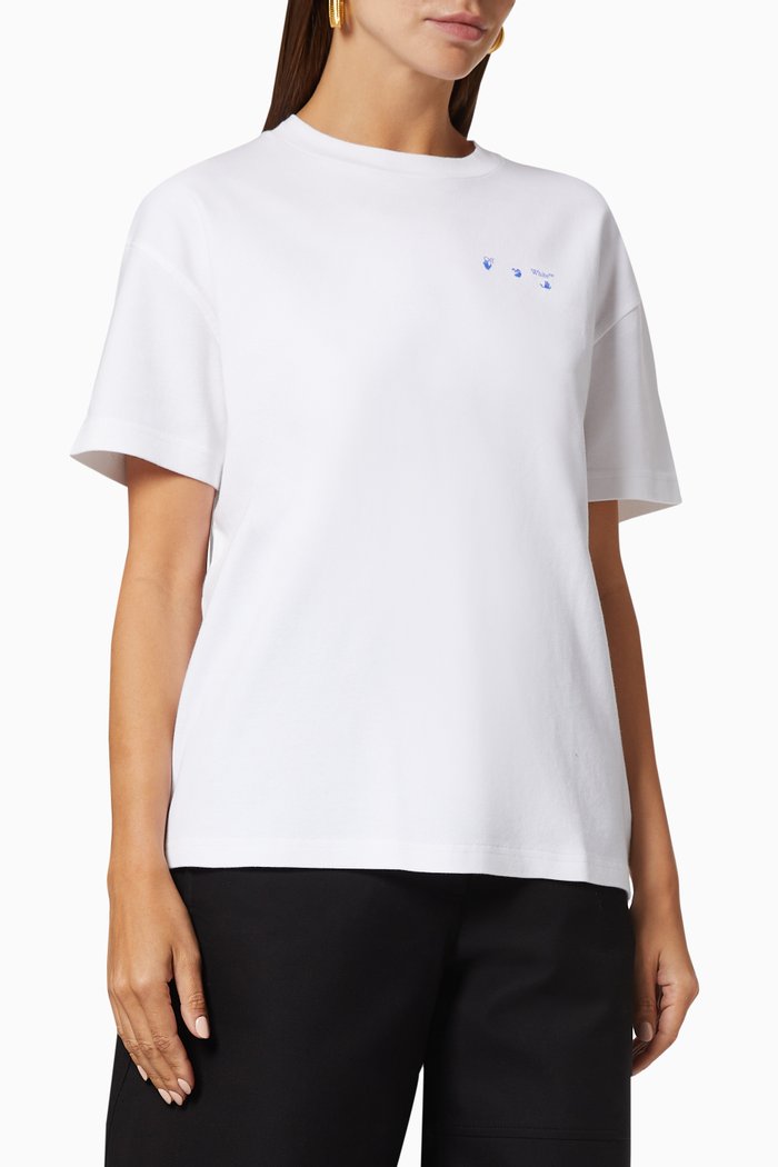 Flower Arrows T-shirt in Cotton, White