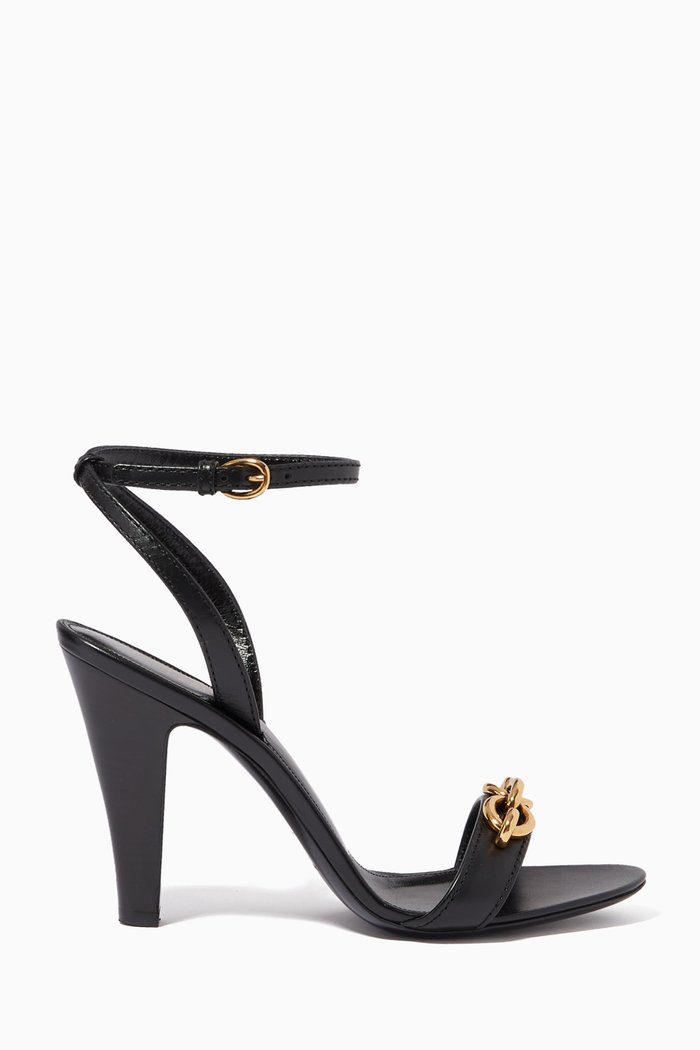 

Le Maillon 95 Sandals in Smooth Leather, Black