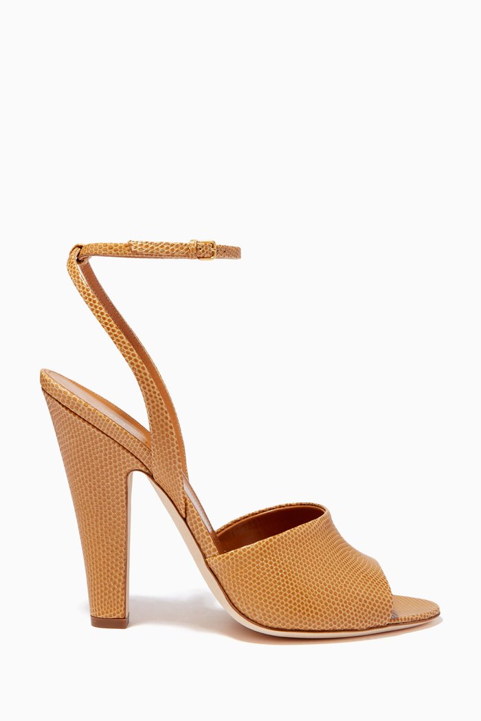 

Scandale 110 Sandals in Lizard-embossed Leather, Neutral