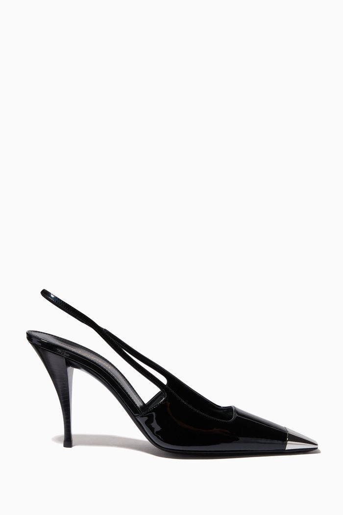 

Blade 90 Slingback Pumps in Patent Leather, Black