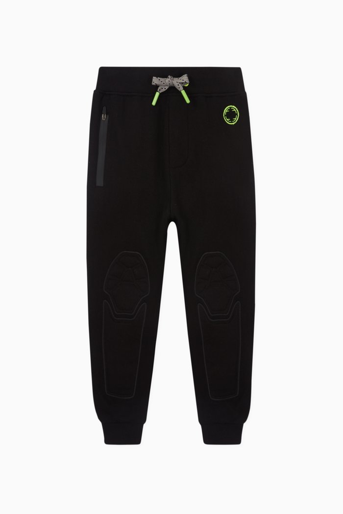 

Padded Knee Sweatpants in Jersey, Black