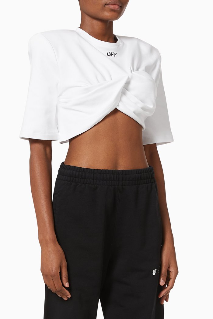 

Draped Bra T-shirt in Cotton, White