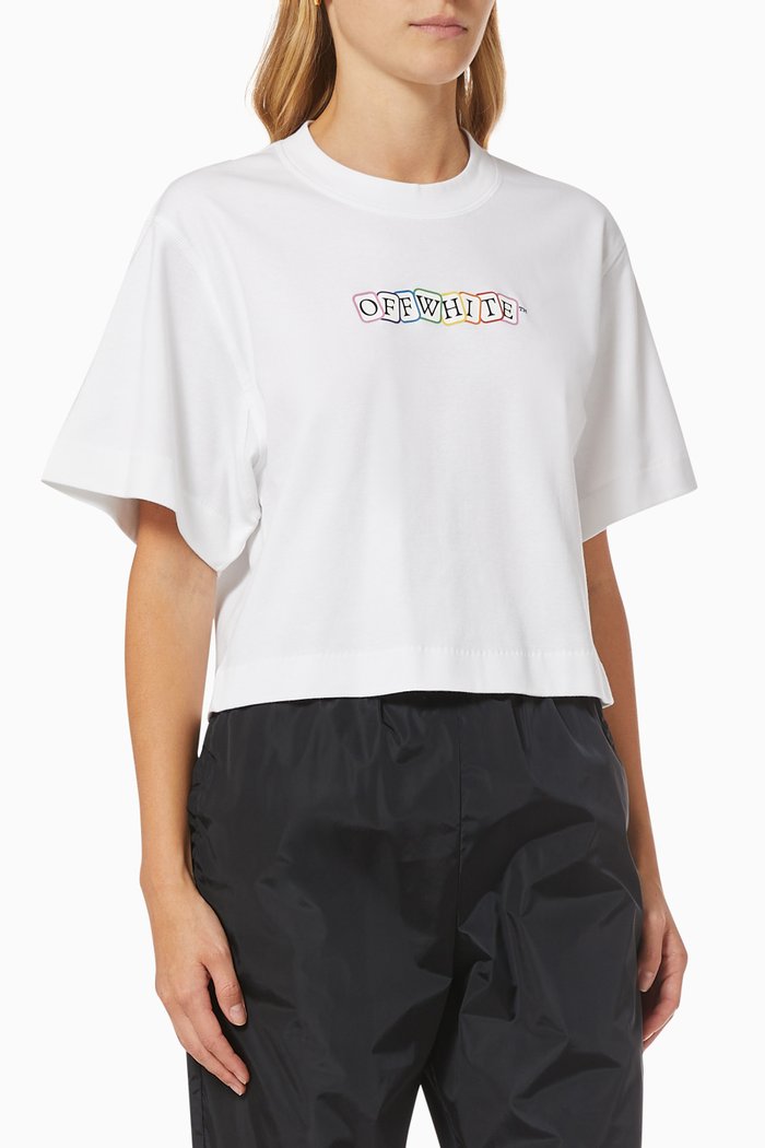 

Cards Logo Crop T-shirt in Cotton, White