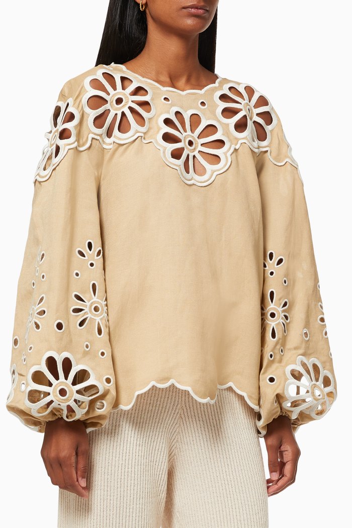 

Sora Broderie Anglaise Top, Neutral