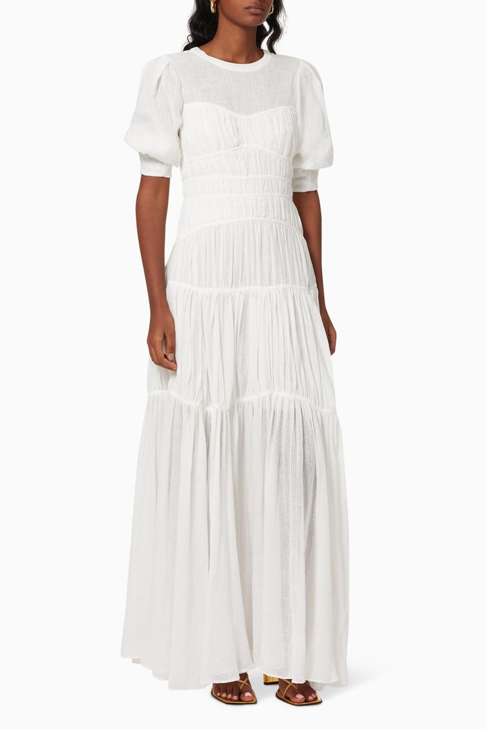 

Fira Ruched Maxi Dress, White