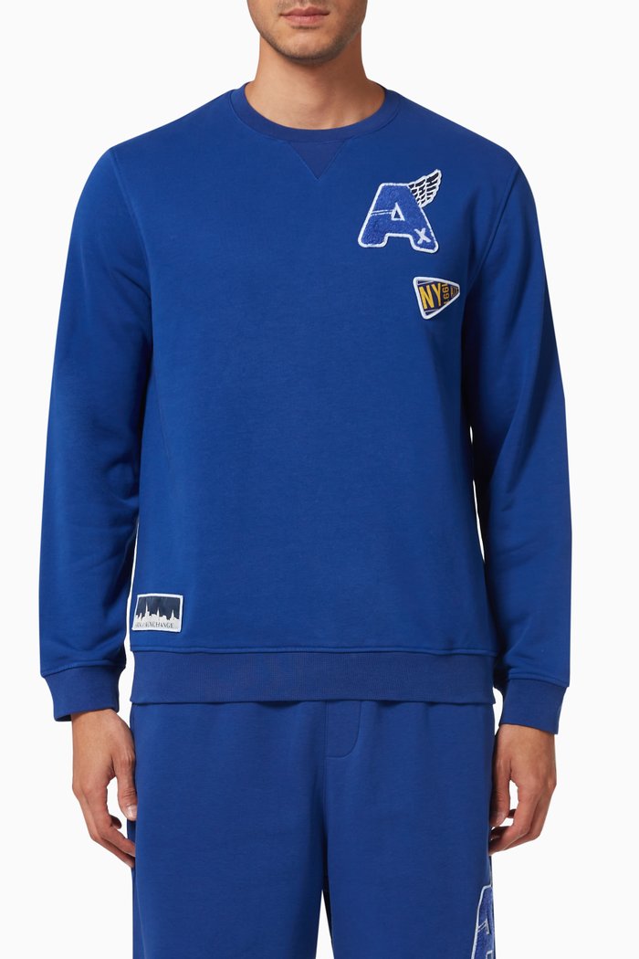 Arcade Hero Sweatshirt in Cotton Fleece, Blue