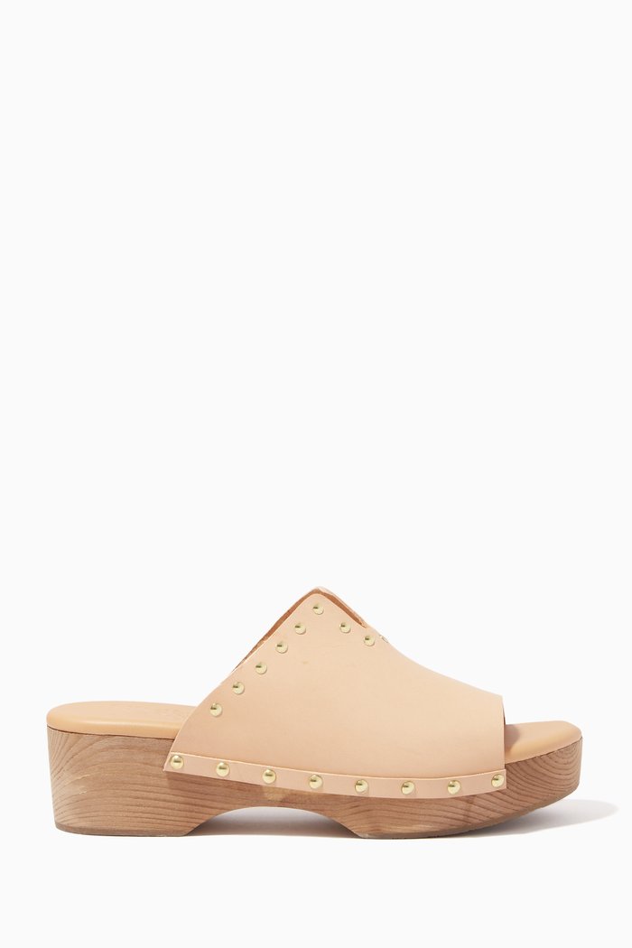 

Sagini Clog Mules in Leather, Brown