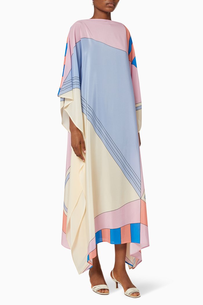 

Basie Long Scarf Dress in Silk, Multicolour