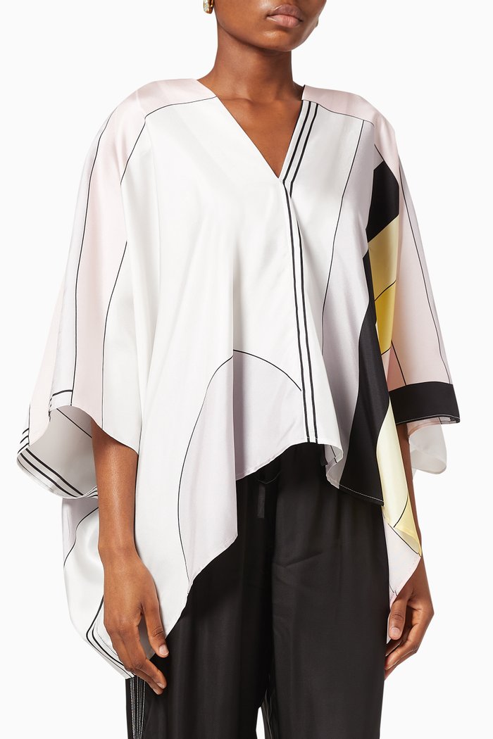 

Ella Majorca Scarf Top in Silk, Multicolour