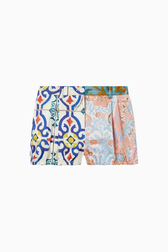 

Patchwork Shorts in Brocade and Twill, Multicolour