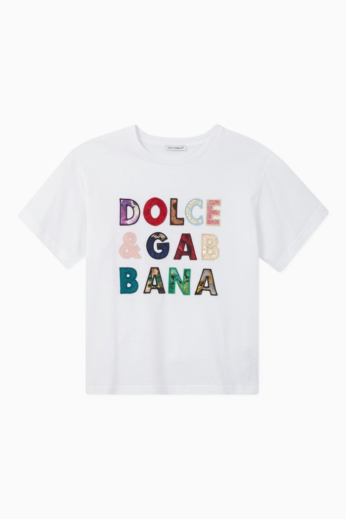 

Logo Patchwork Cotton T-shirt, White