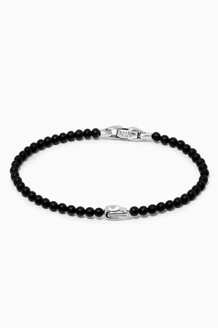 

Spiritual Beads Hamsa Bracelet with Black Onyx in Sterling Silver