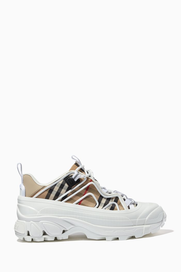 

Arthur Sneakers in Vintage Check Cotton and Leather, Neutral