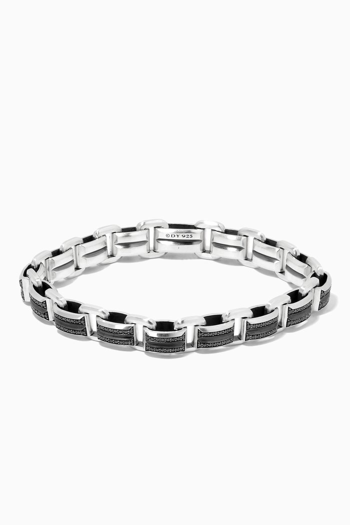 

Streamline® Pavé Black Diamonds Beveled Link Bracelet in Sterling Silver