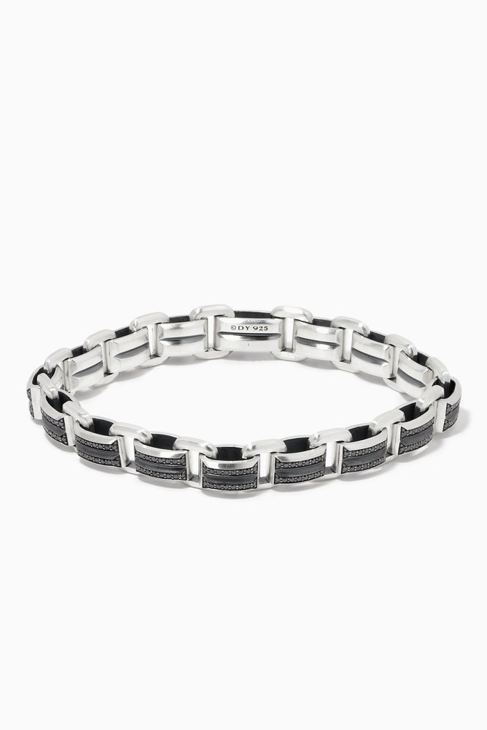 

Streamline® Pavé Black Diamonds Beveled Link Bracelet in Sterling Silver