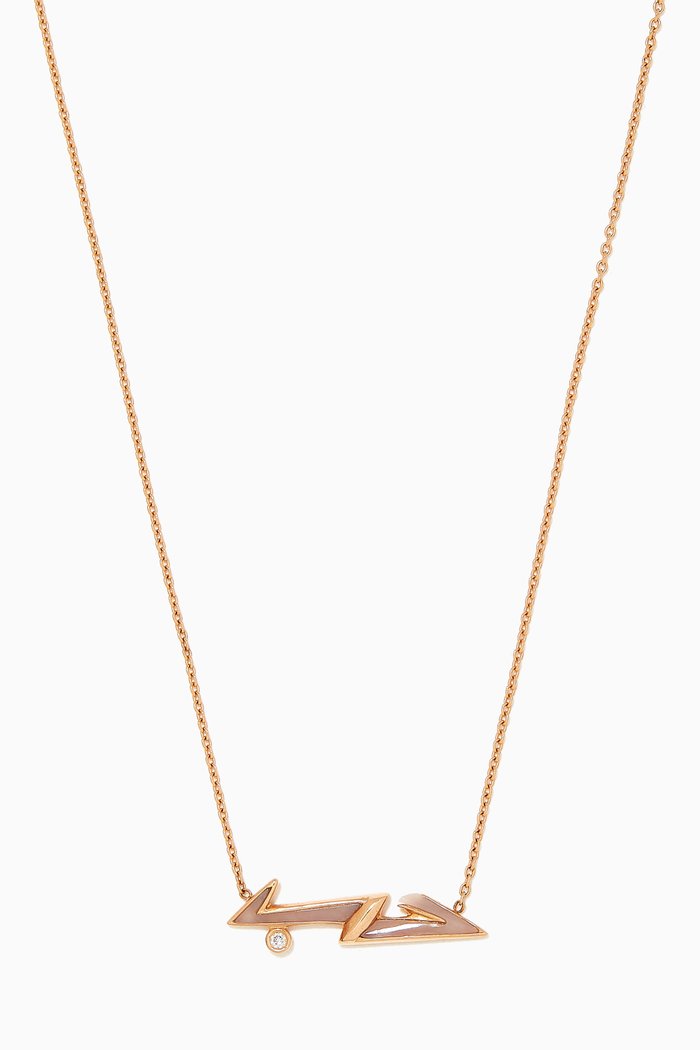 

Hub Shades of Love Diamond Necklace with Pink Opal in 18kt Yellow Gold, Rose gold