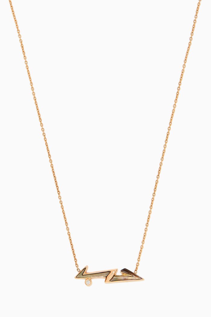 

Hub Shades of Love Diamond Necklace with Grey Mother of Pearl in 18kt Rose Gold