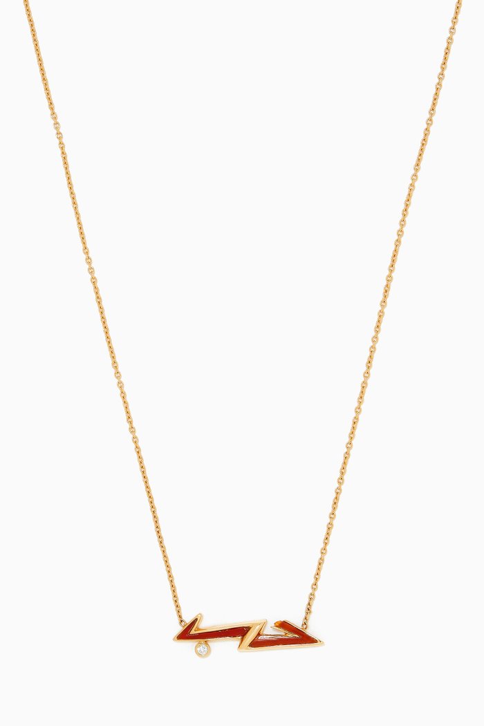 

Hub Shades of Love Diamond Necklace with Red Carnelian in 18kt Yellow Gold