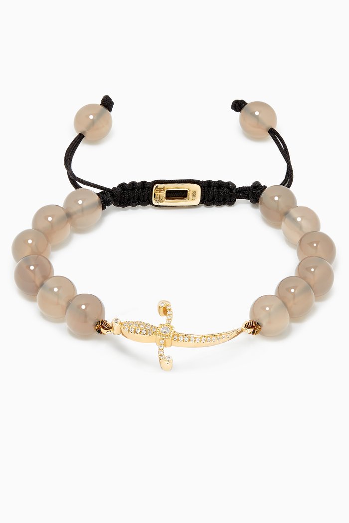 

Swords of Love Bracelet with Labradorite in 18kt Yellow Gold
