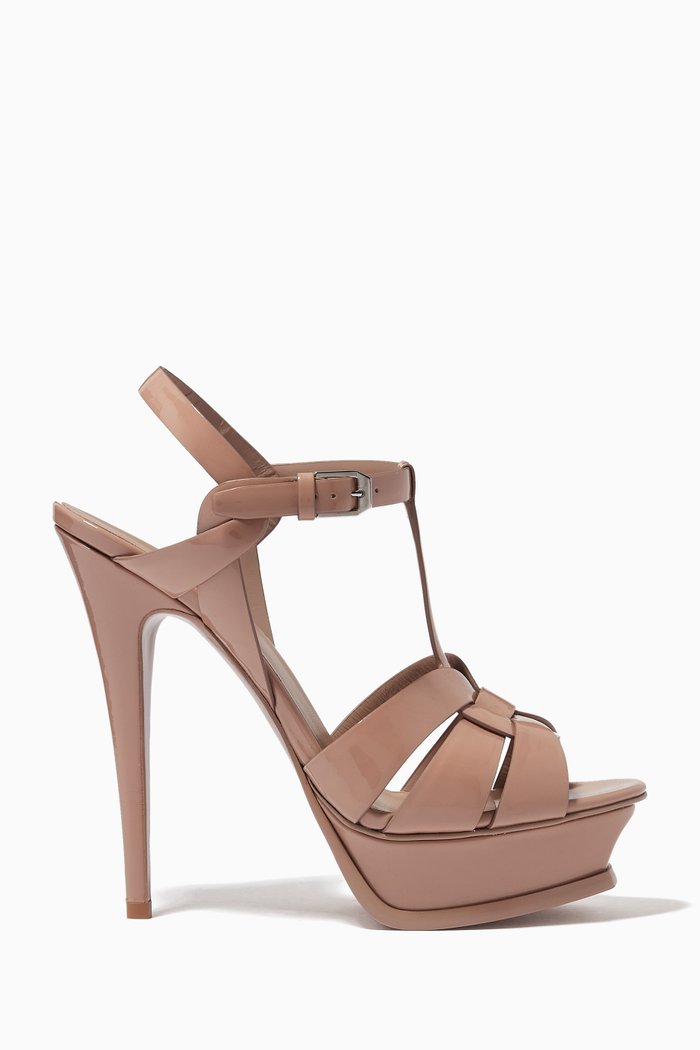 

Tribute 135 Platform Sandals in Patent Leather, Neutral