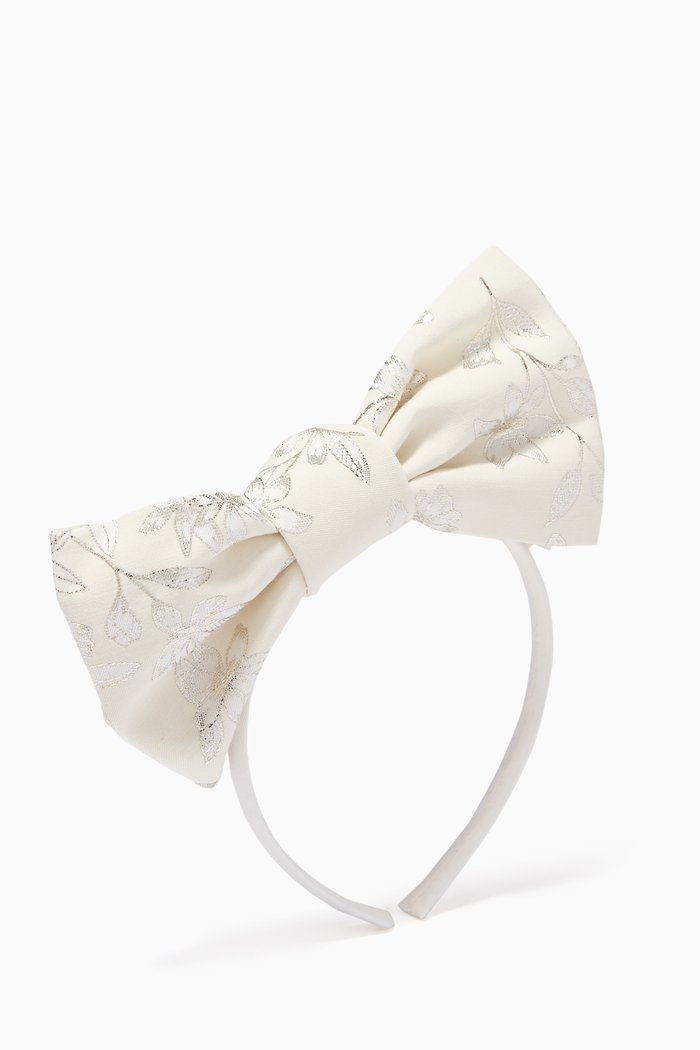 

Origami Bow Headband in Cotton, Neutral