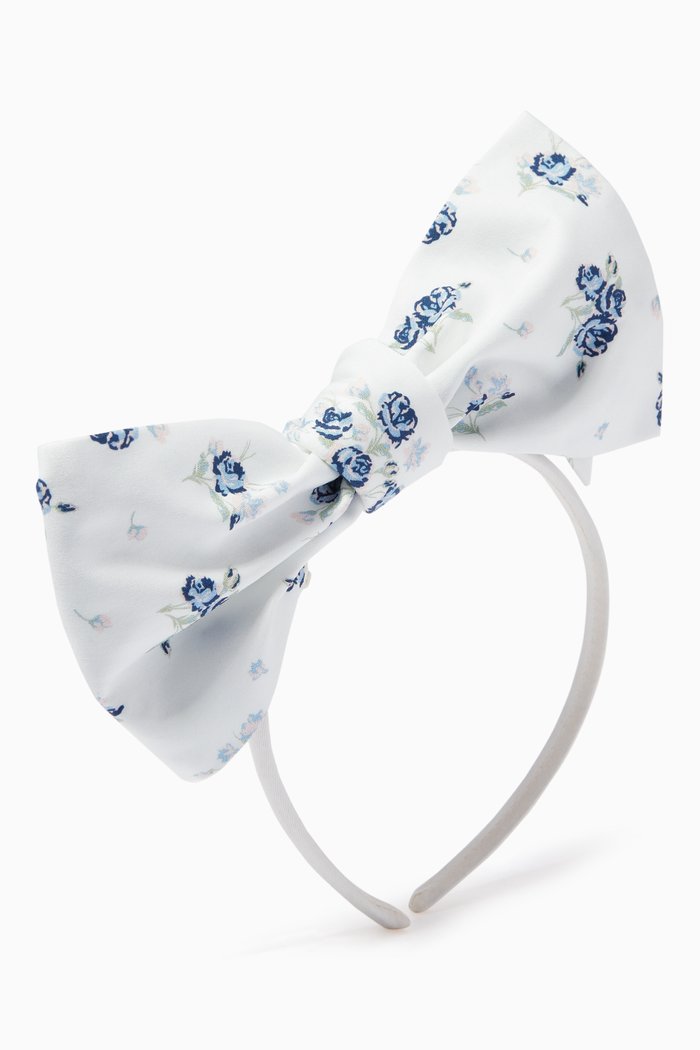 

Origami Bow Headband in Cotton, White