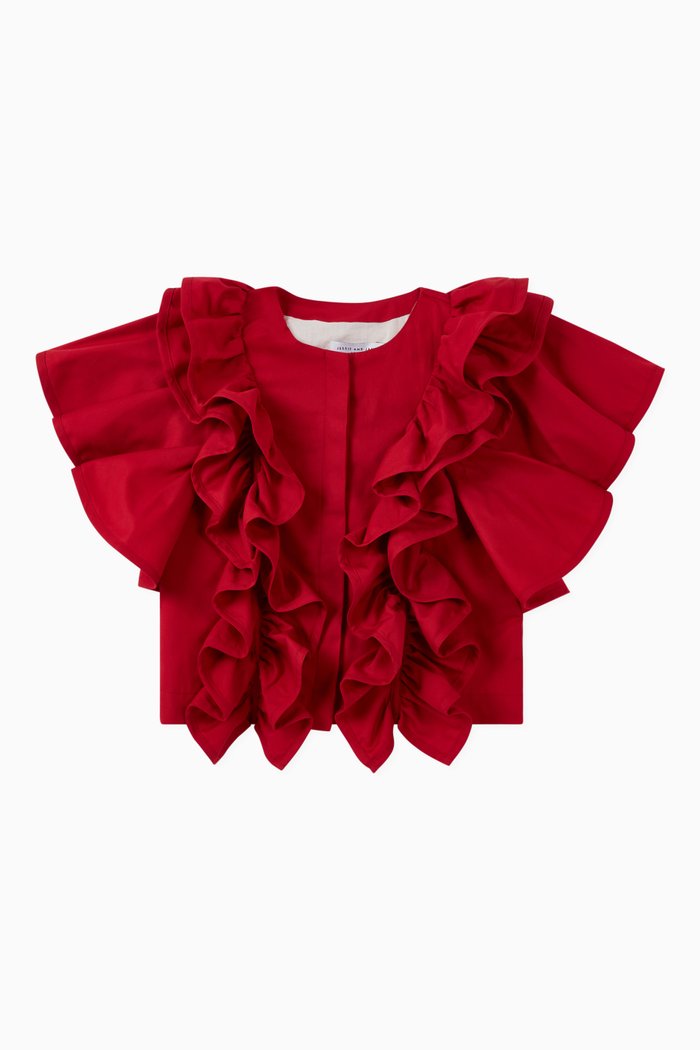 

Bettina Top with Frills, Red