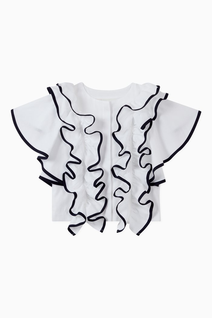 

Bettina Top with Frills, White