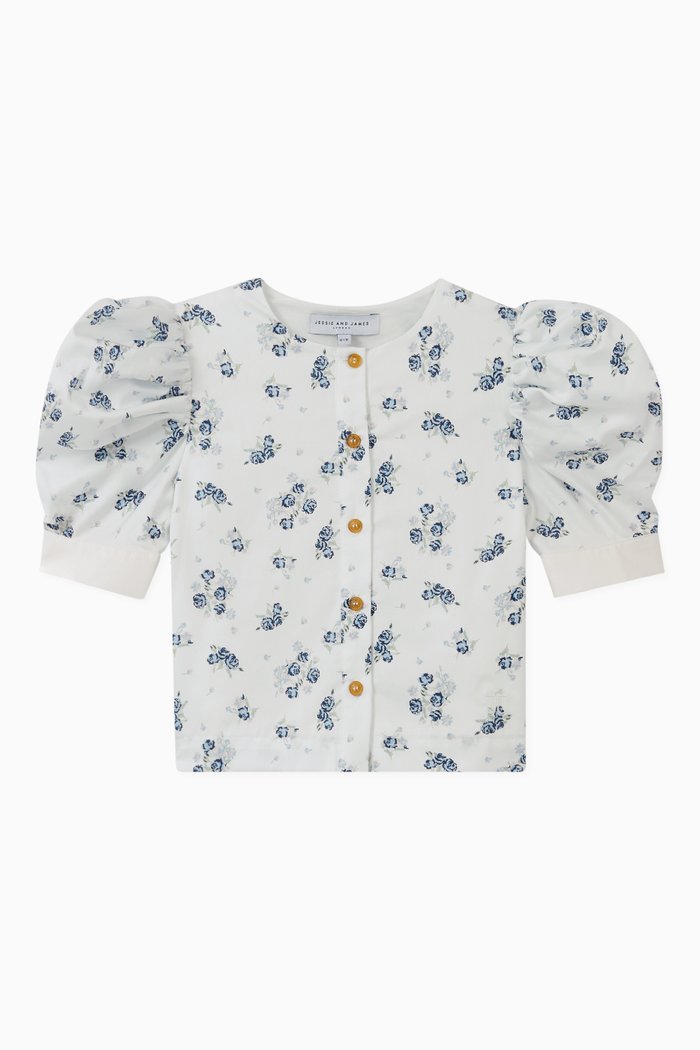 

Caroline Top with Floral Print, Neutral