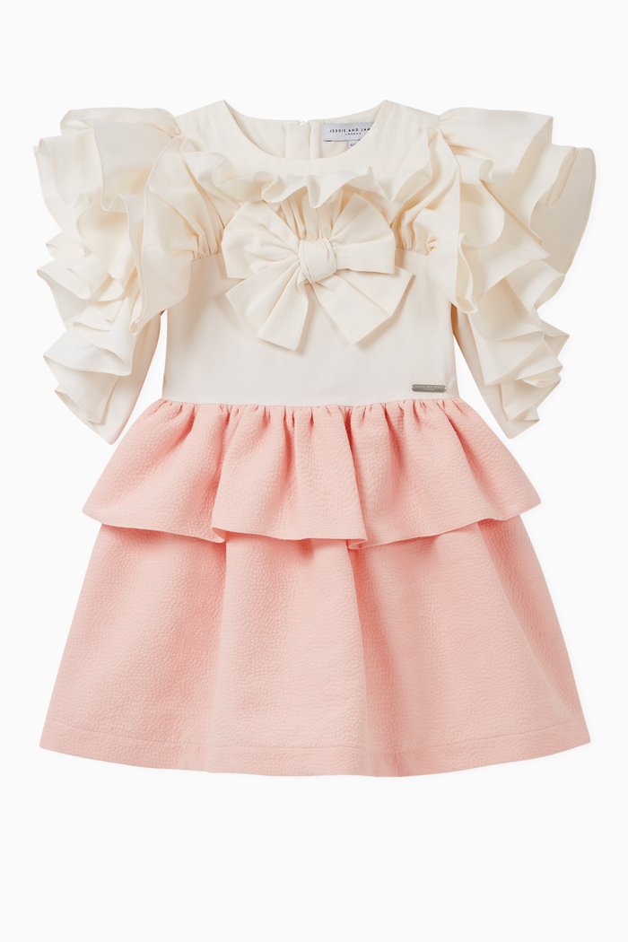 

Peacock Frill Dress, White