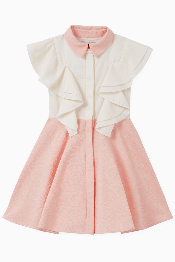 

Paisley Ruffled Dress, White