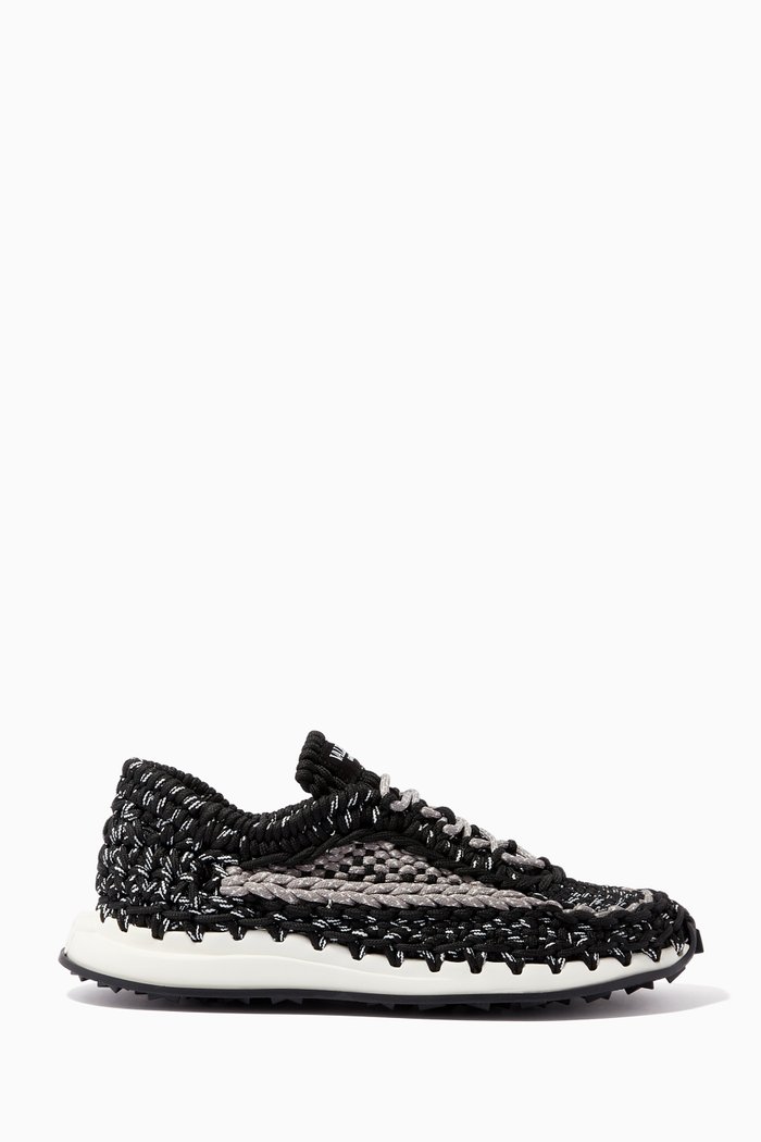 

Valentino Garavani Crochet Sneakers in Fabric, Black