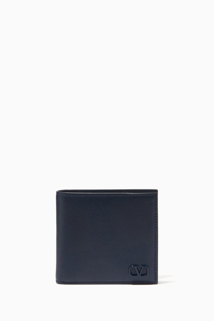 

Valentino Garavani VLOGO Wallet in Calfskin, Blue
