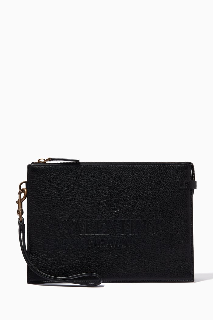 

Valentino Garavani Identity Pouch in Leather, Black
